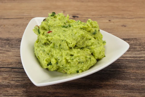 Avokádó guacamole szósz chili paprika — Stock Fotó