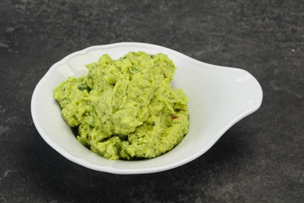 Avokádó guacamole szósz chili paprika — Stock Fotó