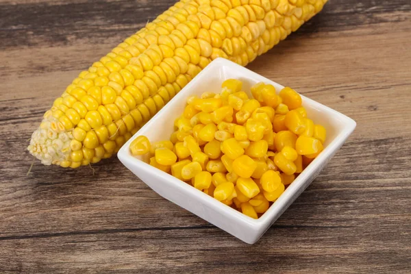 Sweet Young Corn Seeds Bowl — Stock Photo, Image