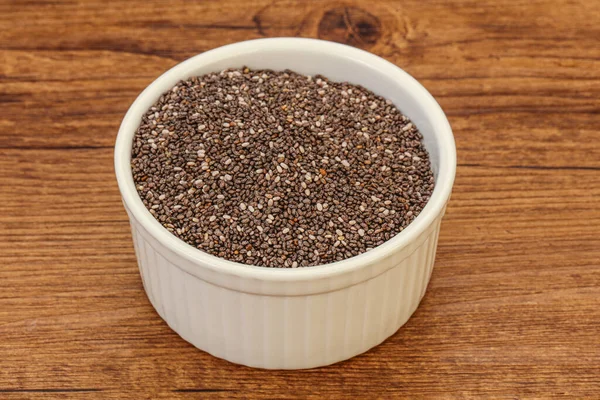 Seasoning Chia Seeds Heap Bowl — Stock Photo, Image