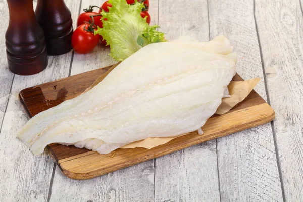 Raw Halibut Fillet Ready Cooking — Stock Photo, Image