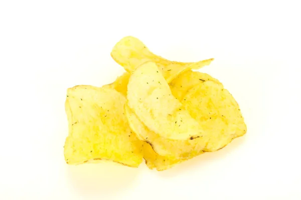 Natürliche Yuong Kartoffeln Gesalzen Chips Haufen — Stockfoto