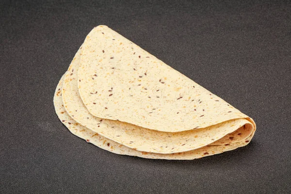 Cozinha Mexicana Tortilla Pão Grosso Com Cereais — Fotografia de Stock