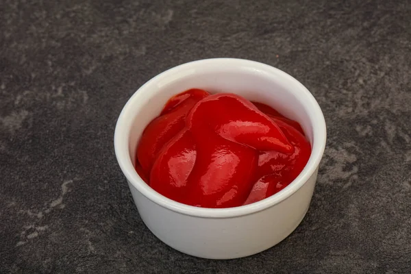 Smaczne Pomidory Ketchup Misce — Zdjęcie stockowe