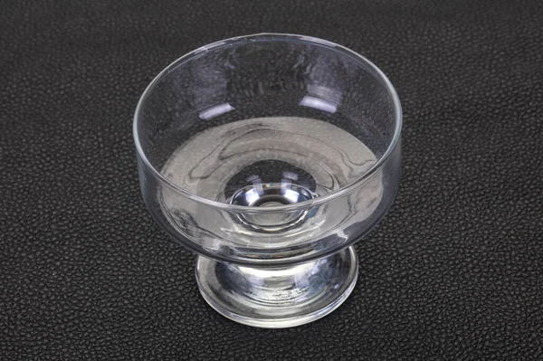 Empty Glass Bowl Black Background — Stock Photo, Image