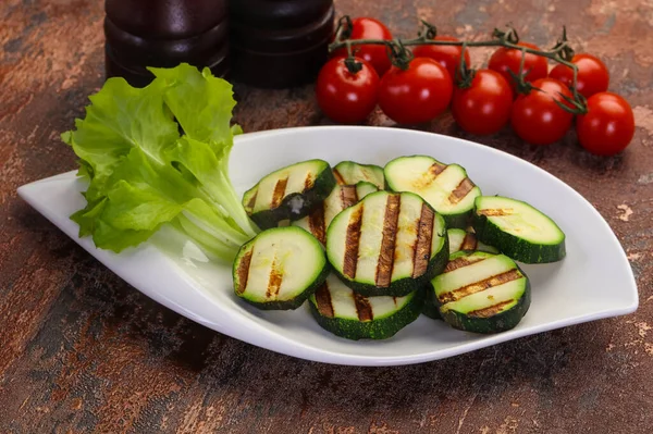 Cucina Vegana Zucchine Giovani Alla Griglia — Foto Stock