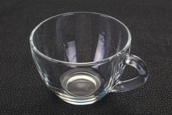 Empty Glass Cup Black Background — Stock Photo, Image