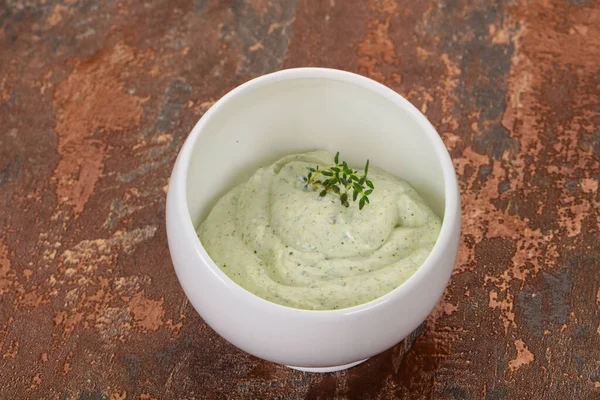 Cottage Cream Snack Herbs Garlic — Stock Photo, Image