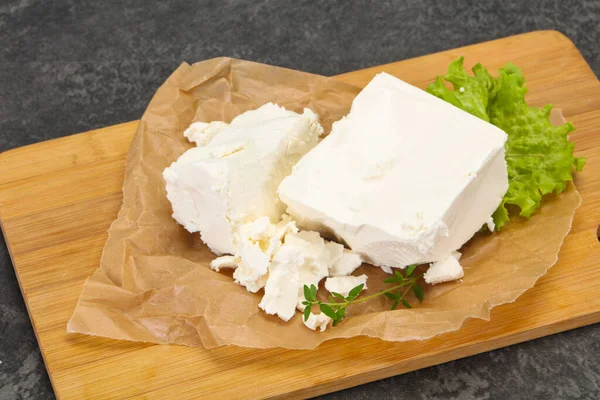 Feta Tradizionale Greca Formaggio Morbido Nel Piatto — Foto Stock