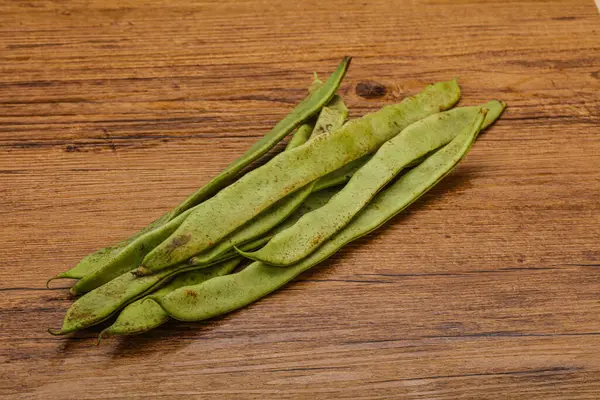 Cocina Vegana Montón Judías Verdes Para Cocinar — Foto de Stock