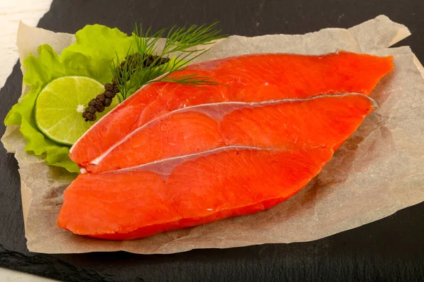 Salted Salmon Lime Dill — Stock Photo, Image