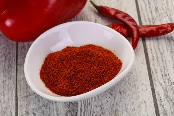 Sweet Paprika Powder Bowl — Stock Photo, Image