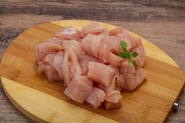 Raw diced chicken breast for cooking