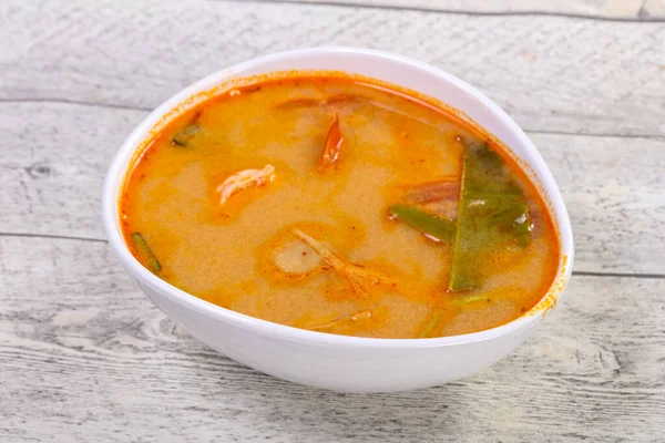 Sopa Tom Yam Tailandesa Famosa Com Camarão — Fotografia de Stock