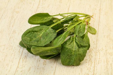 Vejetaryen mutfağı - Taze yeşil ıspanak yaprakları yığını