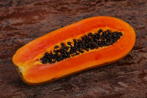 Tasty Delicous Ripe Fruit Papaya Sliced — Stock Photo, Image