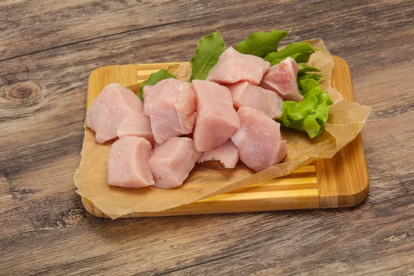 Cubo Carne Cerdo Fresca Cruda Listo Para Cocinar —  Fotos de Stock