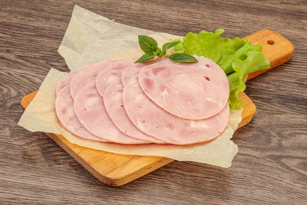 Lanche Carne Porco Presunto Deslizado Bordo — Fotografia de Stock