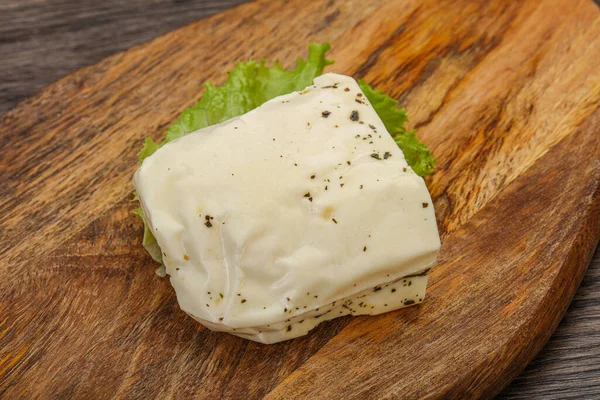 Griekse Halloumi Kaas Met Munt Voor Grill — Stockfoto