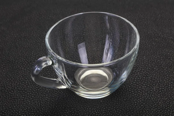 Empty Glass Cup Black Background — Stock Photo, Image