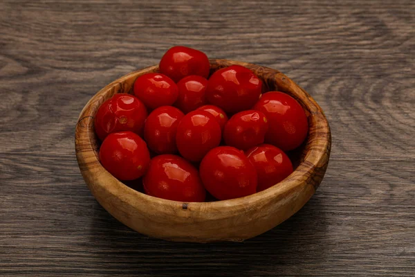 Pickled Red Cherry Tomatoes Bowl — Stock Photo, Image