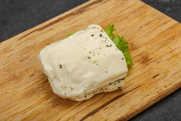 Queijo Grego Halloumi Com Hortelã Para Grelhar — Fotografia de Stock