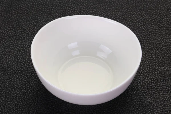 White Porcelain Bowl Black Background — Stock Photo, Image