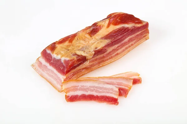 Smoked Pork Meat White Background Isolated — Stock Photo, Image