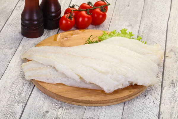 Raw Halibut Fillet Ready Cooking — Stock Photo, Image