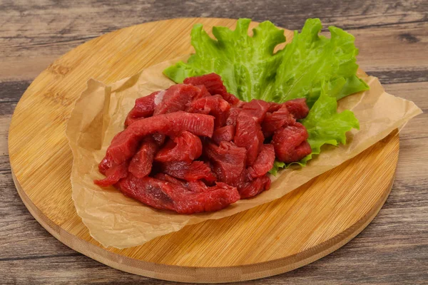 Raw Beef Meat Sliced Ready Cooking — Stock Photo, Image