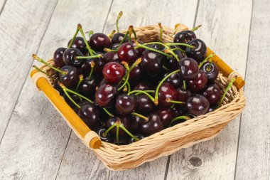 Olgun tatlı, taze kiraz meyvesi