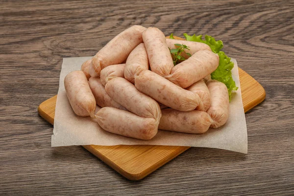 Raw Natural Chicken Baby Sausages Roast — Stock Photo, Image