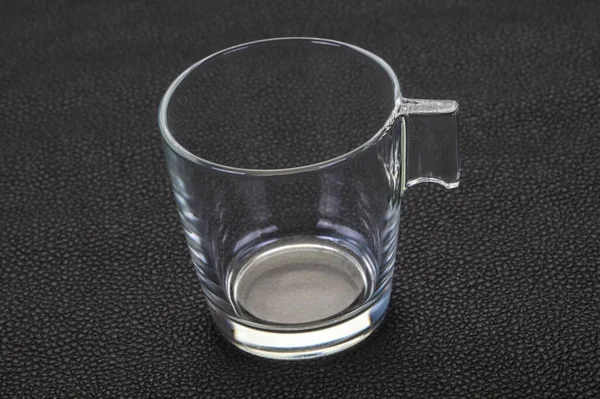 Empty Glass Cup Black Background — Stock Photo, Image