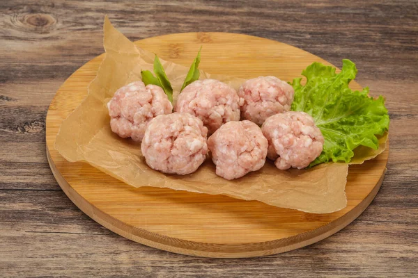 Albóndiga Picada Cerdo Crudo Casera Lista Para Cocinar —  Fotos de Stock