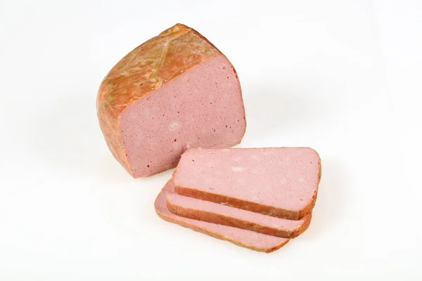 Smakelijke Vlees Worstjes Klaar Voor Eten Witte Achtergrond — Stockfoto