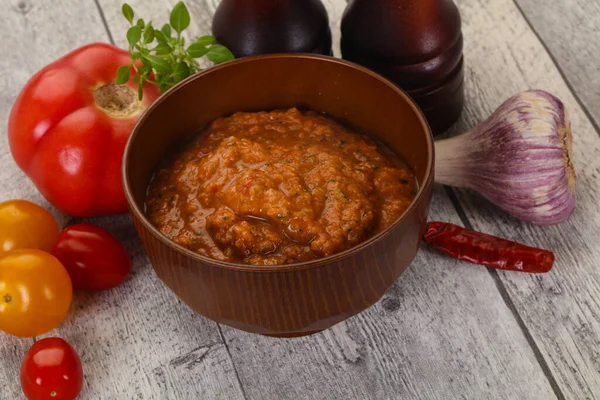 Beroemde Spaanse Gazpacho Tomaat Koude Soep — Stockfoto