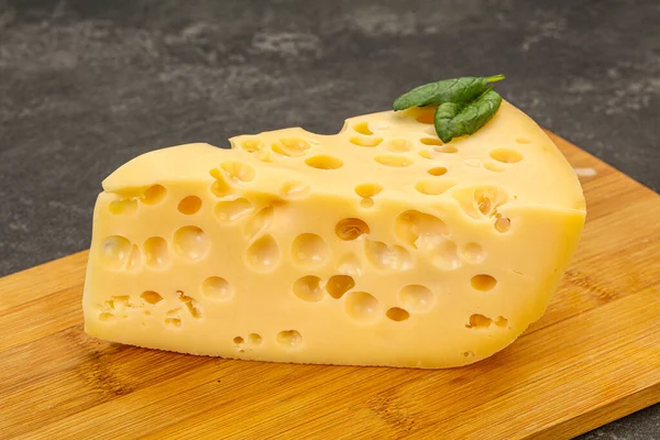 Maasdam Cheese Dairy Yellow Triangle Holes — Stock Photo, Image