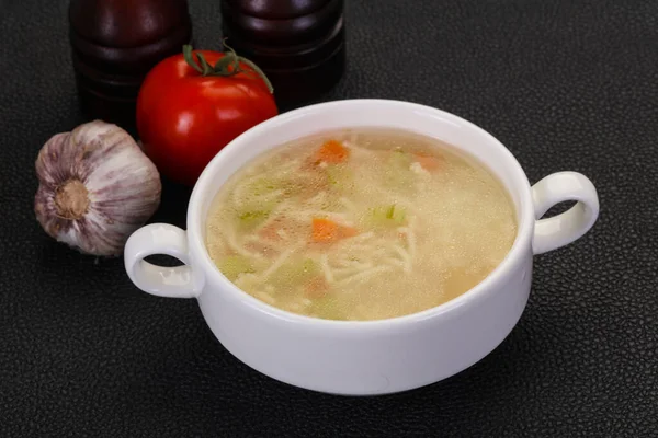 Chicken Soup Noodles Carrot Celery — Stock Photo, Image