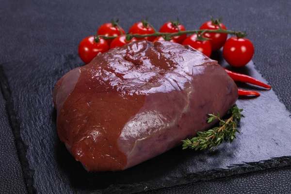 Rohe Schweineleber Zum Kochen Bereit — Stockfoto