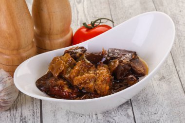 Eggpant snack - imam bayaldy domates ve biber ile