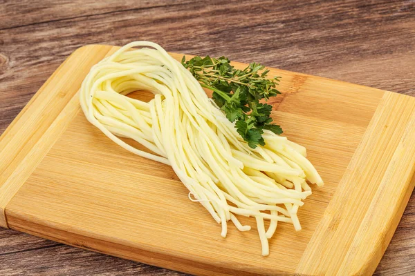 Chechil Spaghetti Cheese Snack Board — Stock Photo, Image