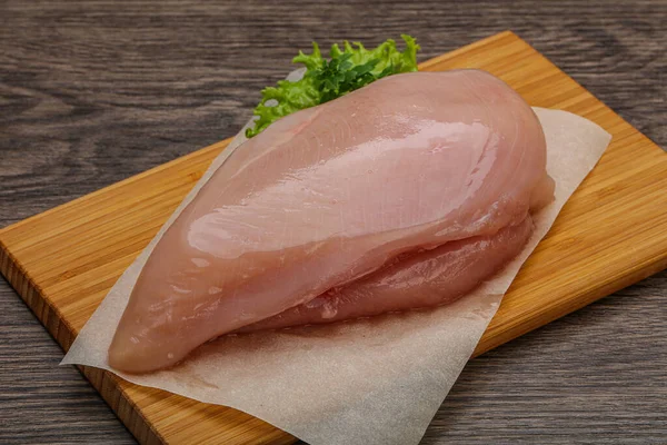 Raw Chicken Breast Cooking Board — Stock Photo, Image