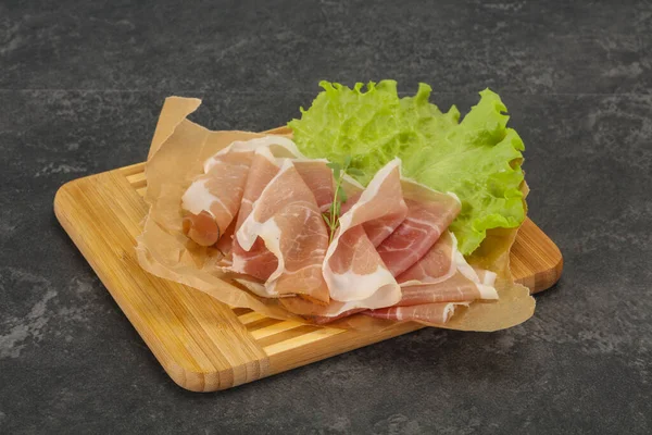 Italian Prosciutto Pork Meat Snack Board — Stock Photo, Image