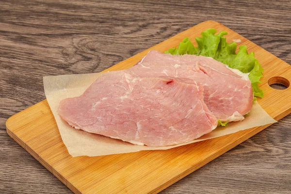 Rohe Schweineschnitzel Zum Kochen Bereit — Stockfoto