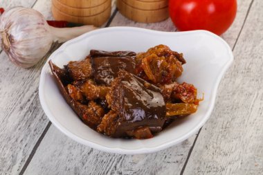 Eggpant snack - imam bayaldy domates ve biber ile