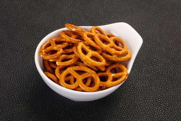 Gezouten Smakelijke Pretzel Hoop Kom — Stockfoto