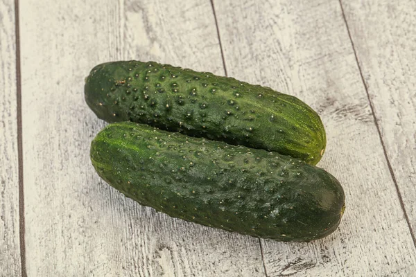 Green Fresh Two Cucumbers Background — Stock Photo, Image