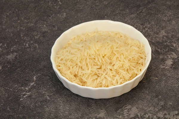 Orez Crud Indian Basmati Castron — Fotografie, imagine de stoc