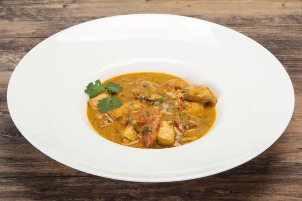 Sopa Tradicional Tailandesa Pollo Curry Con Leche Coco — Foto de Stock