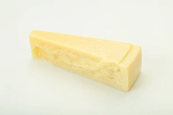 Fromage Parmesan Dur Servi Feuilles Basilic — Photo